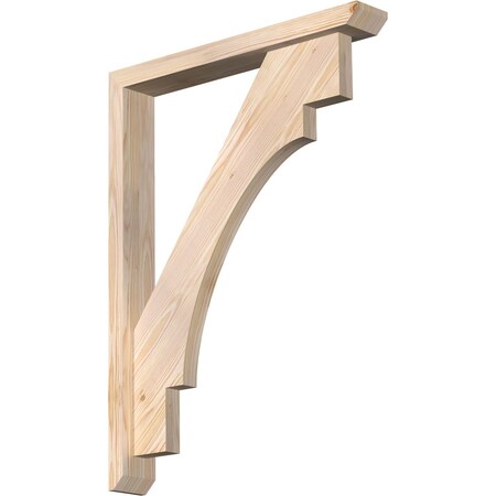 Ekena Millwork Merced Slat Smooth Bracket w/ Offset Brace, Douglas Fir, 3 1/2"W x 24"D x 32"H BKT0402X24X32MRC06SDF